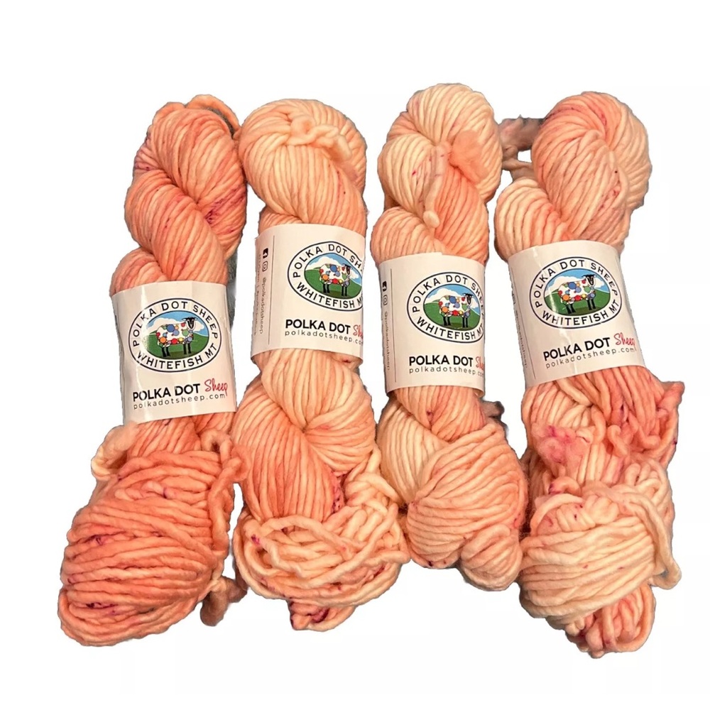 Polka Dot Sheep Yarn Big Mountain Super Bulky Merino Wool Lot Of 4 Skeins